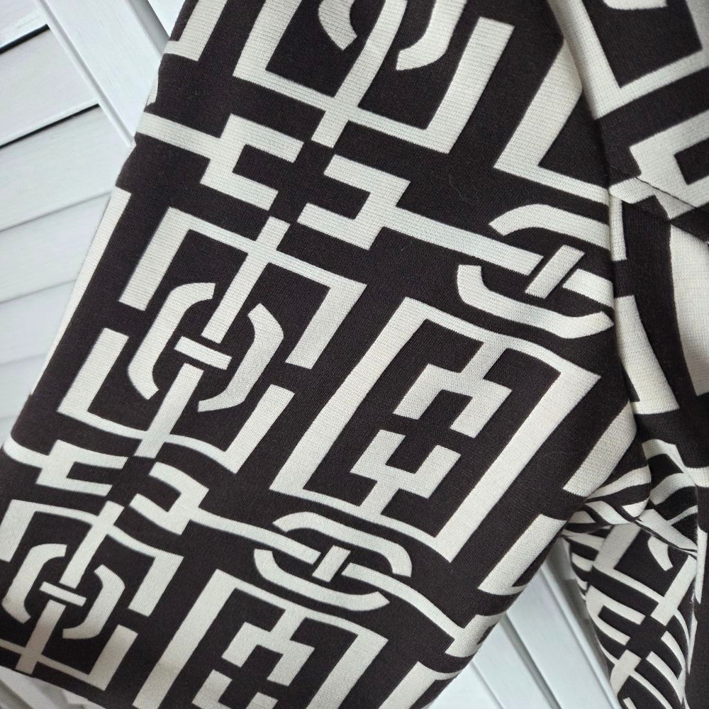 Signature by Robbie Bee half sleeve brown and white dress over coat ONLY - Picture 4 of 10